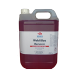 5 litre bottle of pink liquid labelled weld blue remover